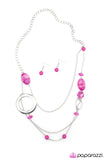 Paparazzi "A Stones Throw" Pink Necklace & Earring Set Paparazzi Jewelry