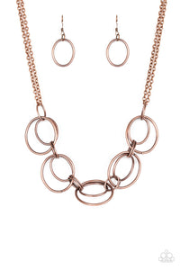 Paparazzi VINTAGE VAULT "Urban Orbit" Copper Necklace & Earring Set Paparazzi Jewelry