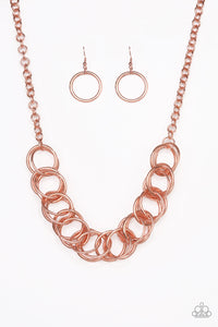 Paparazzi VINTAGE VAULT "Heavy Metal Hero" Copper Necklace & Earring Set Paparazzi Jewelry