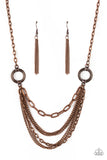 Paparazzi VINTAGE VAULT "CHAINS of Command" Copper Necklace & Earring Set Paparazzi Jewelry