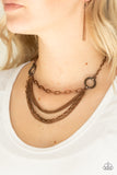 Paparazzi VINTAGE VAULT "CHAINS of Command" Copper Necklace & Earring Set Paparazzi Jewelry