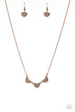 Paparazzi VINTAGE VAULT "Another Love Story" Copper Necklace & Earring Set Paparazzi Jewelry