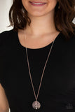 Paparazzi VINTAGE VAULT REPO "Save The Trees" Rose Gold Necklace & Earring Set Paparazzi Jewelry