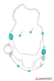 Paparazzi "A Stones Throw" Blue Necklace & Earring Set Paparazzi Jewelry