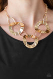 Paparazzi VINTAGE VAULT "Modern Mechanics" Gold Necklace & Earring Set Paparazzi Jewelry