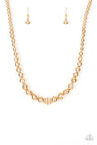 Paparazzi  "High-Stakes FAME"  Gold Necklace & Earring Set Paparazzi Jewelry