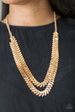 Paparazzi VINTAGE VAULT "Industrial Illumination" Gold Necklace & Earring Set Paparazzi Jewelry