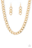 Paparazzi VINTAGE VAULT "Heavyweight Champion" Gold Necklace & Earring Set Paparazzi Jewelry