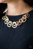 Paparazzi VINTAGE VAULT "Treasure Tease" Gold Necklace & Earring Set Paparazzi Jewelry