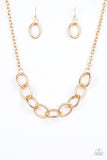 Paparazzi VINTAGE VAULT "Boldly Bronx" Gold Necklace & Earring Set Paparazzi Jewelry