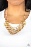 Paparazzi "Rebel Remix" Gold Necklace & Earring Set Paparazzi Jewelry