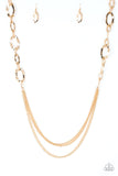 Paparazzi VINTAGE VAULT "Street Beat" Gold Necklace & Earring Set Paparazzi Jewelry