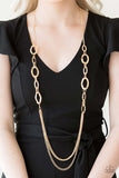 Paparazzi VINTAGE VAULT "Street Beat" Gold Necklace & Earring Set Paparazzi Jewelry