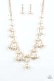 Paparazzi VINTAGE VAULT "Soon To Be Mrs." Gold Necklace & Earring Set Paparazzi Jewelry