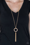 Paparazzi VINTAGE VAULT "Straight To The Top" Gold Necklace & Earring Set Paparazzi Jewelry