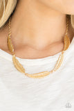 Paparazzi VINTAGE VAULT "Light Flight" Gold Necklace & Earring Set Paparazzi Jewelry