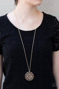 Paparazzi "Mandala Melody" Rose Gold Fashion Fix Exclusive Necklace & Earring Set Paparazzi Jewelry