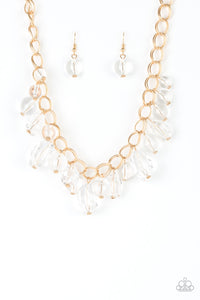 Paparazzi VINTAGE VAULT "Gorgeously Globetrotter" Gold Necklace & Earring Set Paparazzi Jewelry