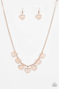 Paparazzi "Less Is AMOUR" Rose Gold Necklace & Earring Set Paparazzi Jewelry
