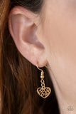 Paparazzi VINTAGE VAULT "Another Love Story" Gold Necklace & Earring Set Paparazzi Jewelry