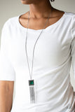 Paparazzi VINTAGE VAULT "Shimmer Sensei" Green Necklace & Earring Set Paparazzi Jewelry