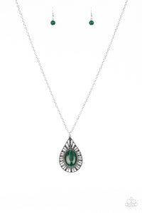 Paparazzi VINTAGE VAULT "Total Tranquility" Green Necklace & Earring Set Paparazzi Jewelry
