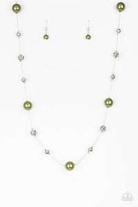 Paparazzi VINTAGE VAULT "Eloquently Eloquent" Green Necklace & Earring Set Paparazzi Jewelry