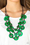Paparazzi VINTAGE VAULT "Catalina Coastin" Green Necklace & Earring Set Paparazzi Jewelry