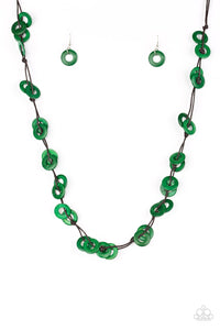 Paparazzi "Waikiki Winds" Green Necklace & Earring Set Paparazzi Jewelry