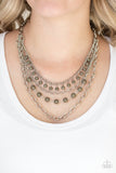 Paparazzi VINTAGE VAULT "Ground Forces" Green Necklace & Earring Set Paparazzi Jewelry