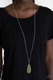 Paparazzi VINTAGE VAULT "Tiki Tease" Green Necklace & Earring Set Paparazzi Jewelry