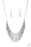 Paparazzi VINTAGE VAULT "Harlem Hideaway" Green Necklace & Earring Set Paparazzi Jewelry