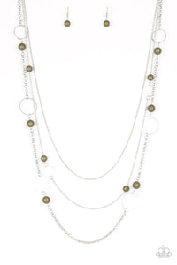 Paparazzi VINTAGE VAULT "Beachside Babe" Green Necklace & Earring Set Paparazzi Jewelry