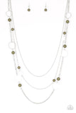 Paparazzi VINTAGE VAULT "Beachside Babe" Green Necklace & Earring Set Paparazzi Jewelry