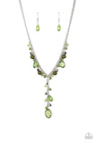 Paparazzi "Crystal Couture" Green Necklace & Earring Set Paparazzi Jewelry