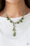 Paparazzi "Crystal Couture" Green Necklace & Earring Set Paparazzi Jewelry