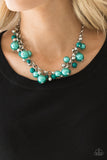 Paparazzi VINTAGE VAULT "The Upstater" Green Necklace & Earring Set Paparazzi Jewelry