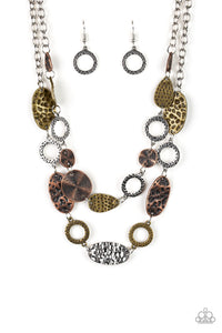 Paparazzi "Trippin On Texture" Multi Necklace & Earring Set Paparazzi Jewelry