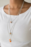 Paparazzi "Soar With The Eagles" Orange Necklace & Earring Set Paparazzi Jewelry