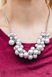 Paparazzi "Glam Queen" FASHION FIX Silver Necklace & Earring Set Paparazzi Jewelry