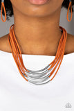 Paparazzi "Walk The WALKABOUT" Orange Necklace & Earring Set Paparazzi Jewelry