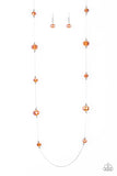 Paparazzi "Champagne On The Rocks" Orange Necklace & Earring Set Paparazzi Jewelry