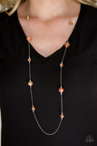 Paparazzi "Champagne On The Rocks" Orange Necklace & Earring Set Paparazzi Jewelry