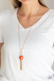 Paparazzi "Belle of the BALLROOM" Orange Necklace & Earring Set Paparazzi Jewelry