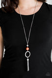 Paparazzi VINTAGE VAULT "Bold Balancing Act" Orange Necklace & Earring Set Paparazzi Jewelry