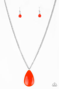 Paparazzi "So Pop-YOU-lar" Orange Necklace & Earring Set Paparazzi Jewelry