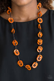 Paparazzi VINTAGE VAULT "Waikiki Winds" Orange Necklace & Earring Set Paparazzi Jewelry