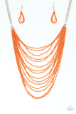 Paparazzi VINTAGE VAULT "Bora Bombora" Orange Necklace & Earring Set Paparazzi Jewelry