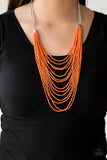 Paparazzi VINTAGE VAULT "Bora Bombora" Orange Necklace & Earring Set Paparazzi Jewelry
