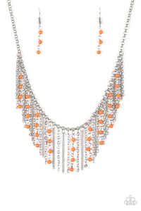 Paparazzi VINTAGE VAULT "Harlem Hideaway" Orange Necklace & Earring Set Paparazzi Jewelry